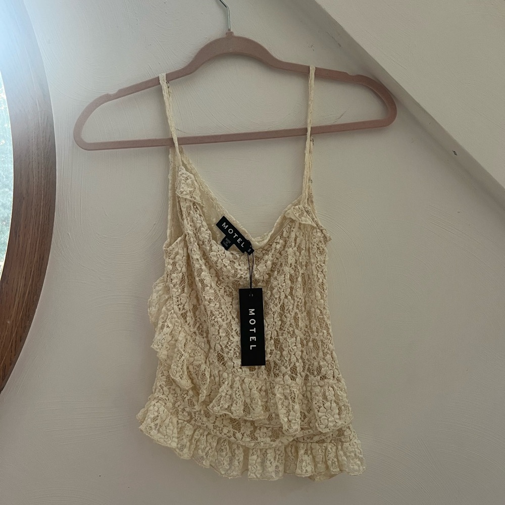 Motel Rocks Cream Lace Cami Top, Size S, New with Tags